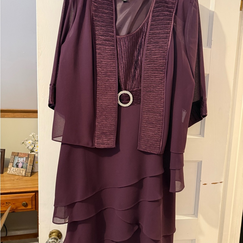 R&M Richards Plum Dress with Jacket